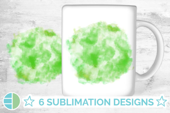 Green Watercolor Sublimation Background Illustrations