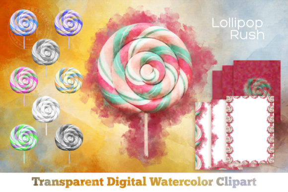 Lollipop Rush Watercolor Illustration