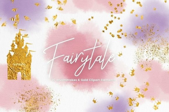 Pink Watercolour Fairytale Clipart & Illustrations