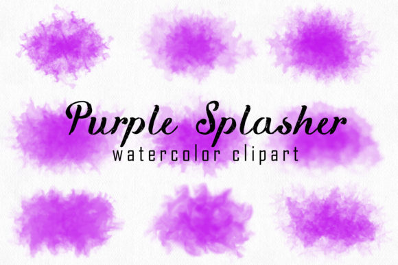 Purple Watercolor Clipart and Illustrations