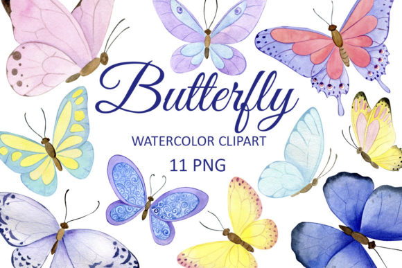 Watercolor Butterfly PNG, Summer Clipar