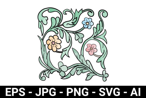 Watercolor Flower and Leaves for Design Illustrations