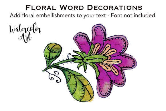 Watercolor Flower Purple Petals Illustrations