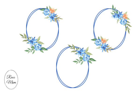 Watercolor Flowers Frames and Illustrations